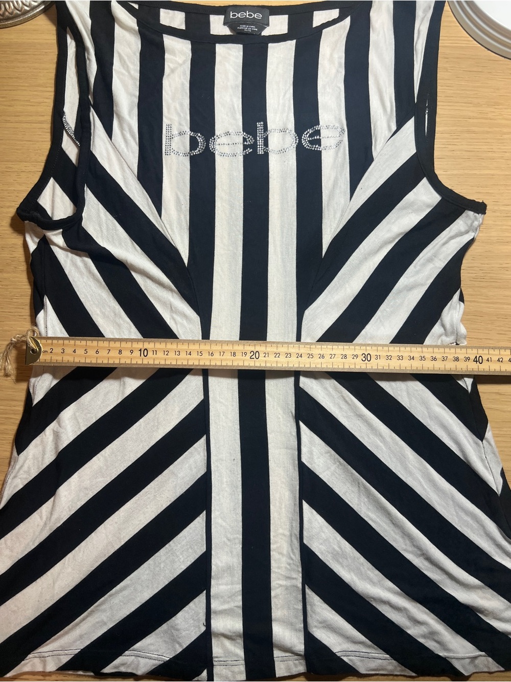 Rare XL bebe archival Y2K rhinestone longline top - Picture 7 of 8